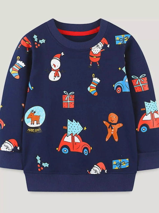 Children's Christmas Print Crew Neck Sweatshirt Simply Love