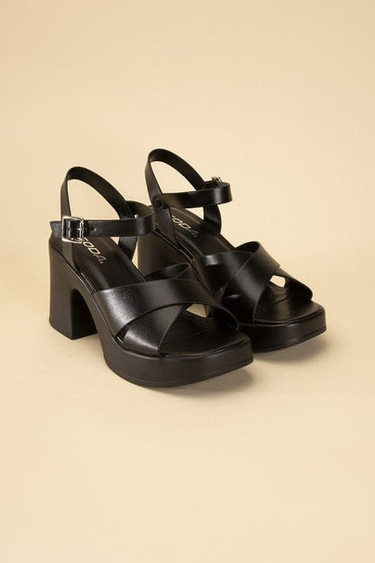 TOUCH-S Crisscross Sandal Heels.