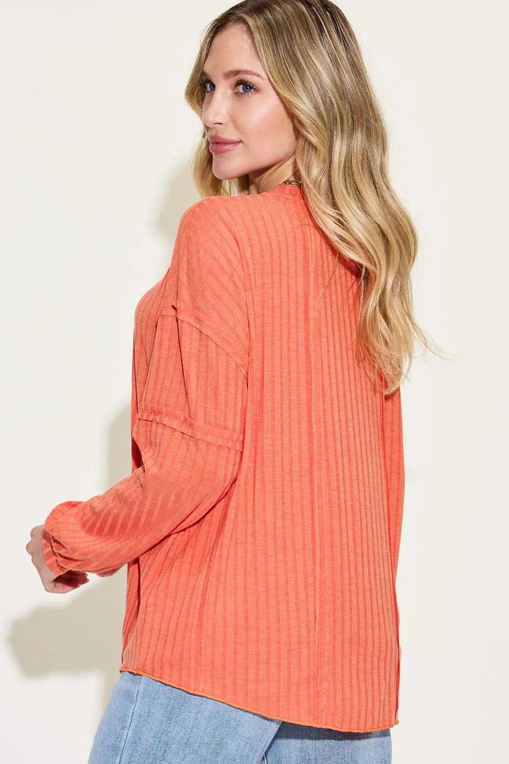 Basic Bae Full Size Ribbed Round Neck Long Sleeve T-Shirt - Love Salve