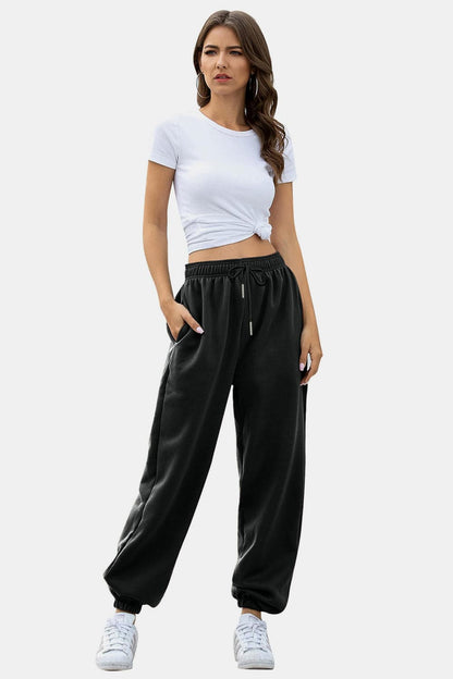 Comfy pocketed joggers with an elastic waistband