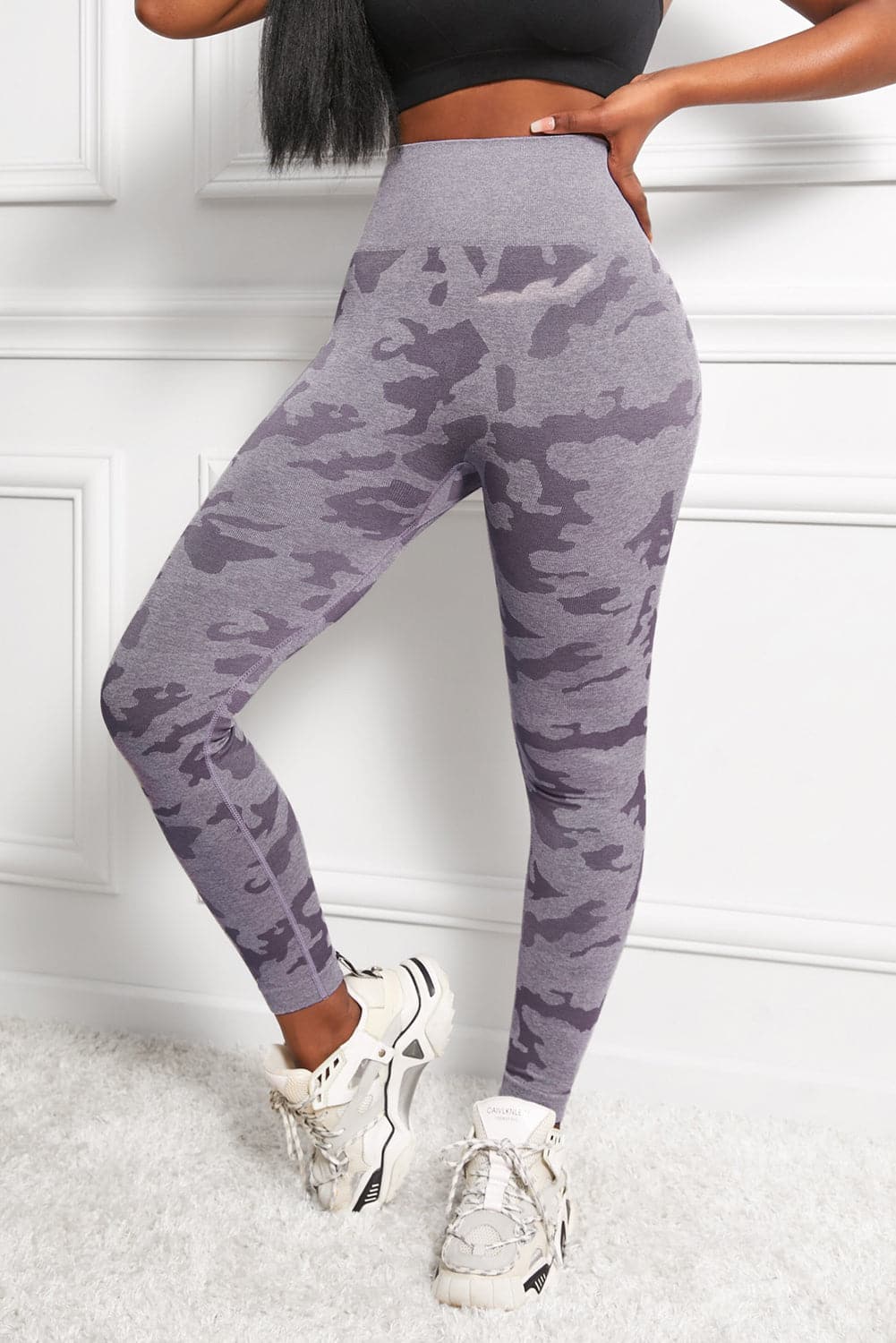 Camo Print Seamless High Waist Yoga Leggings.