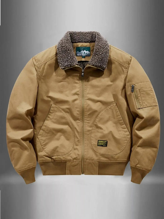 Men's Plus Size Zip Up Fur Collar Jacket Simply Love