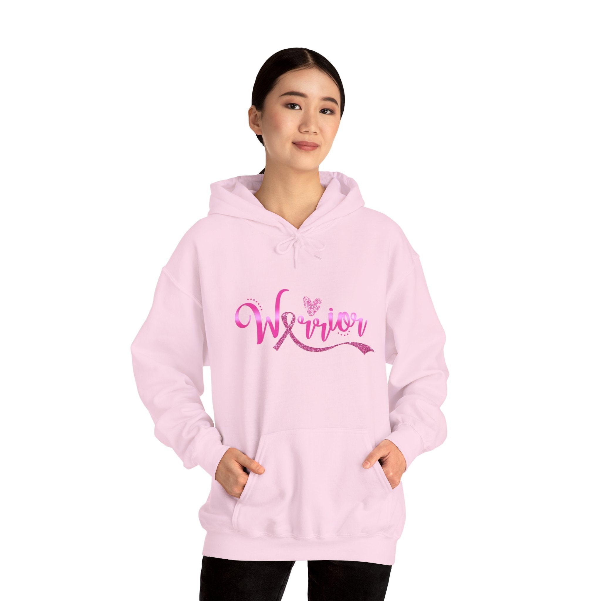 Warrior Breast Cancer Awareness Hoodie With Pink Ribbon Inspired Graphic Gildan 18500 Unisex S To 5XL Coco’s Tee Boutique