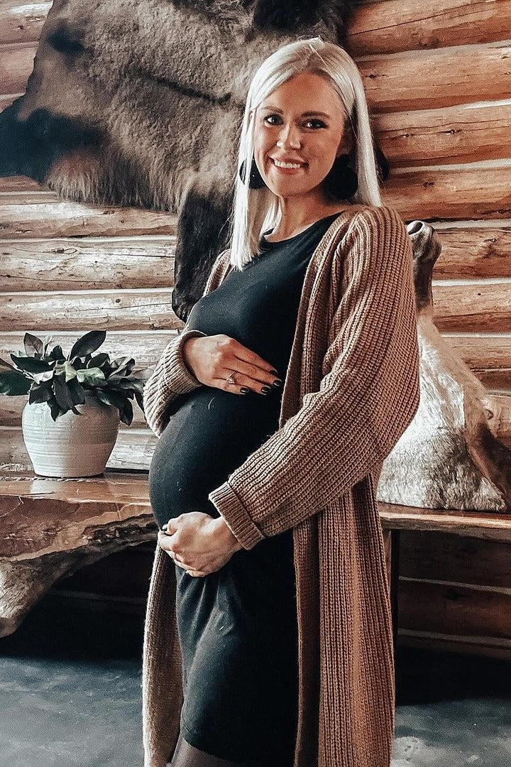 PinkBlush Black Sleeveless Ribbed Fitted Maternity Dress PinkBlush