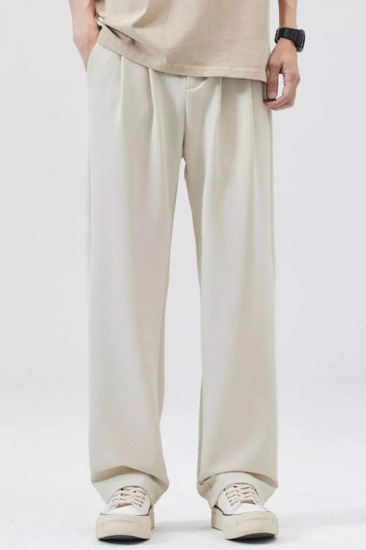 Men's Full Size Loose Fit Casual Pleated Pants Plus Size Simply Love