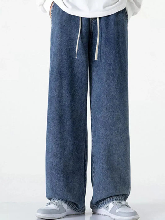 Men's Full Size Loose Fit Drawstring Jeans Plus Size Simply Love