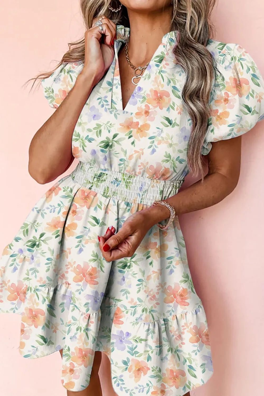 Simply Love: Puff Sleeve Frill Dress