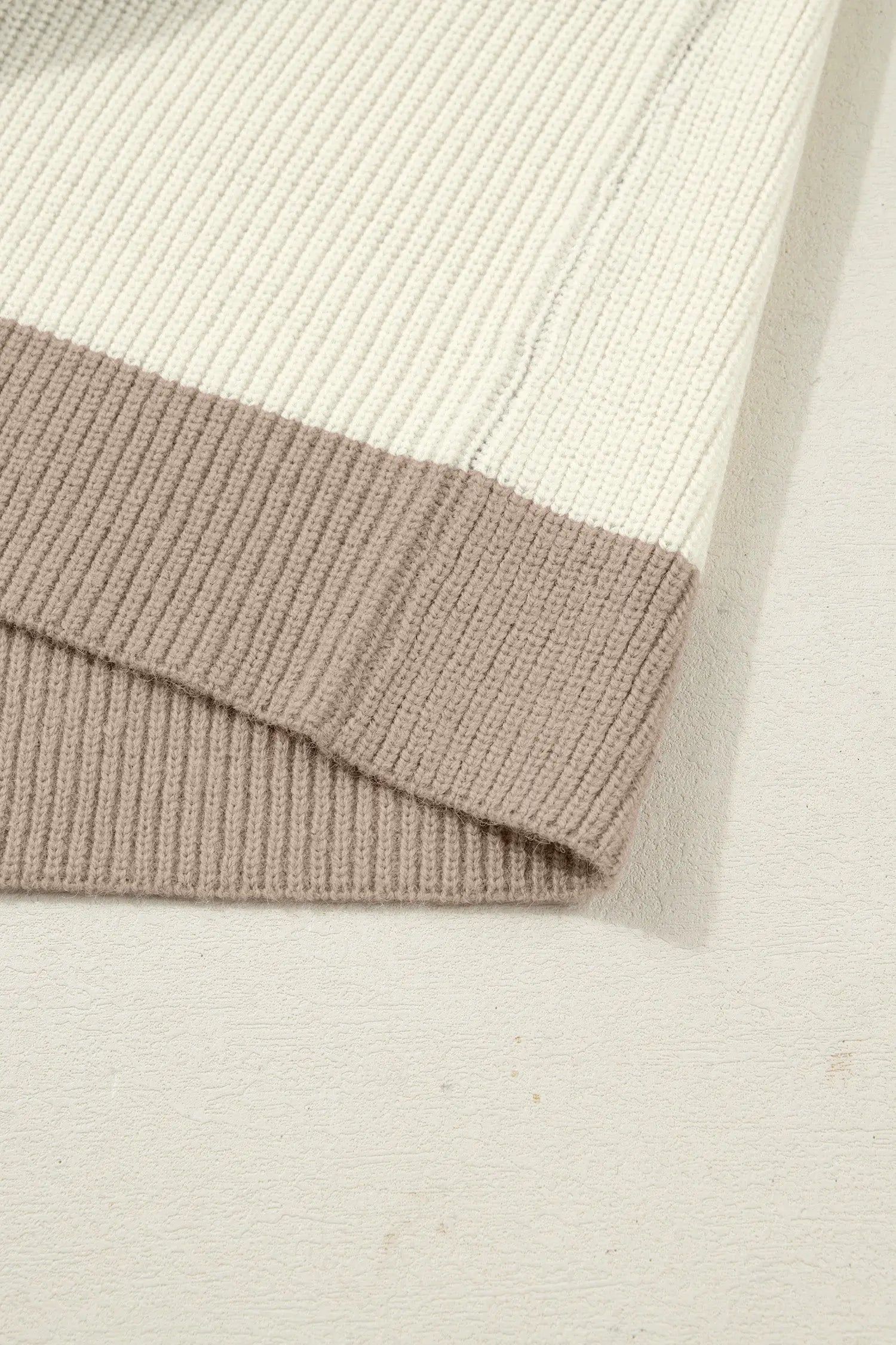 White Color Block Ribbed Knit Button Down Cardigan Sweater For Women Dear-Lover Dropshipping