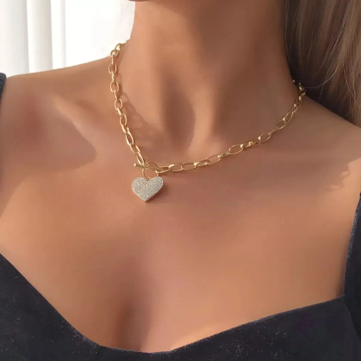 18K Gold-Plated Heart Pendant Necklace Simply Love