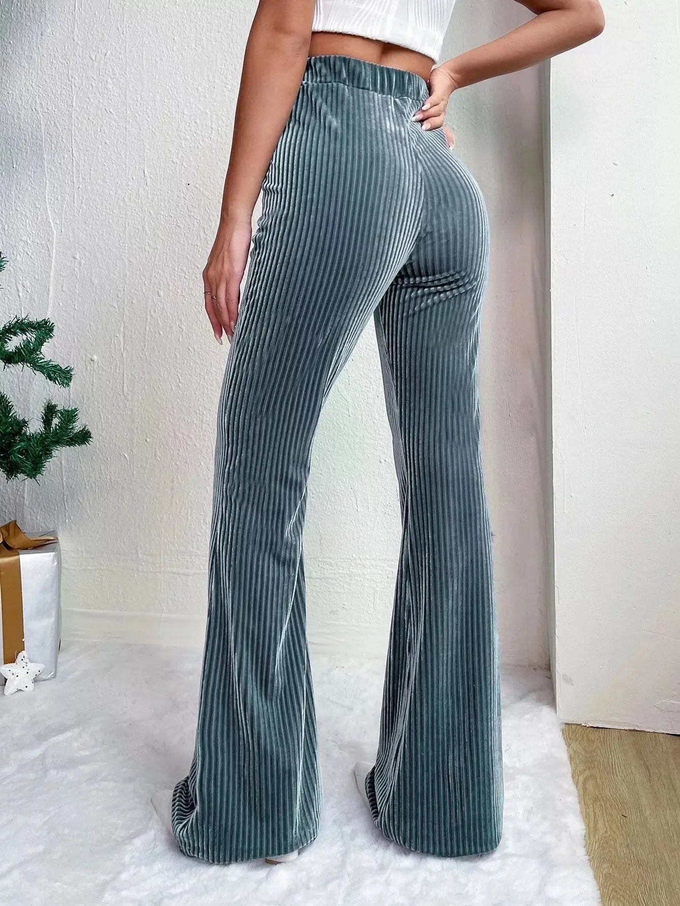 Corduroy High Waist Flare Pants Simply Love