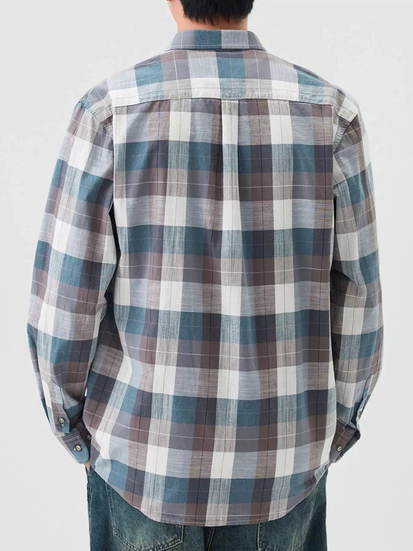 Men's Full Size Casual Plaid Long Sleeve Shirt Plus Size Simply Love