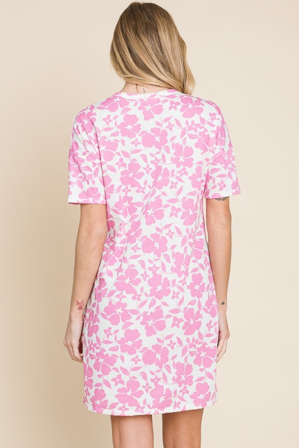 BOMBOM Floral Button Down Mini Dress.