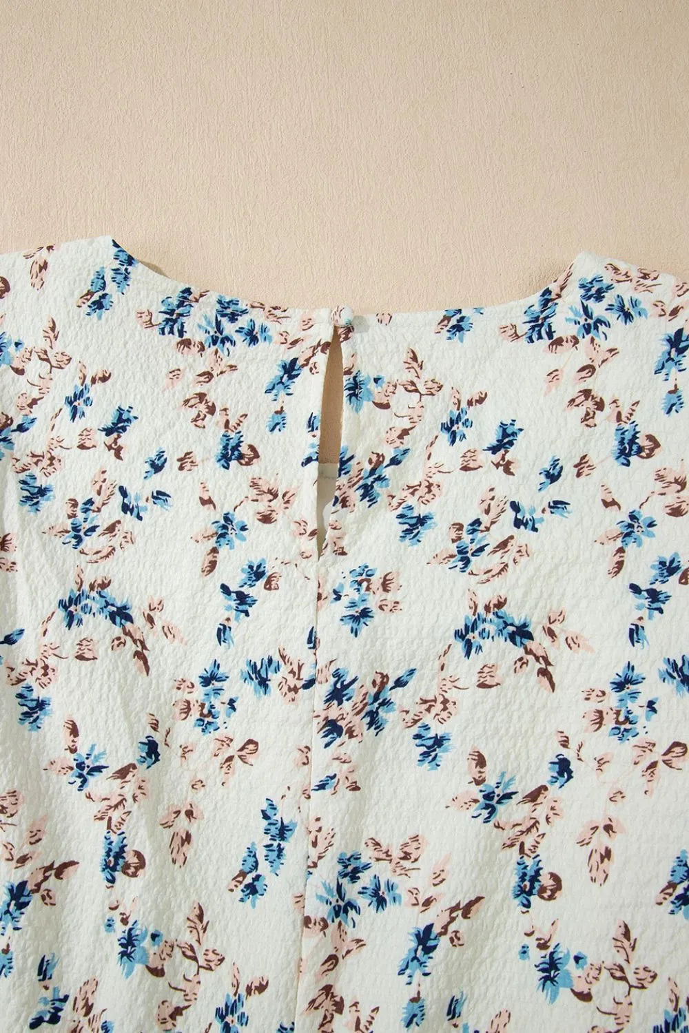 Floral Puff Short Sleeve Empire Waist Mini Dress
