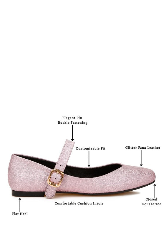 Herma glitter ballerinas with buckle