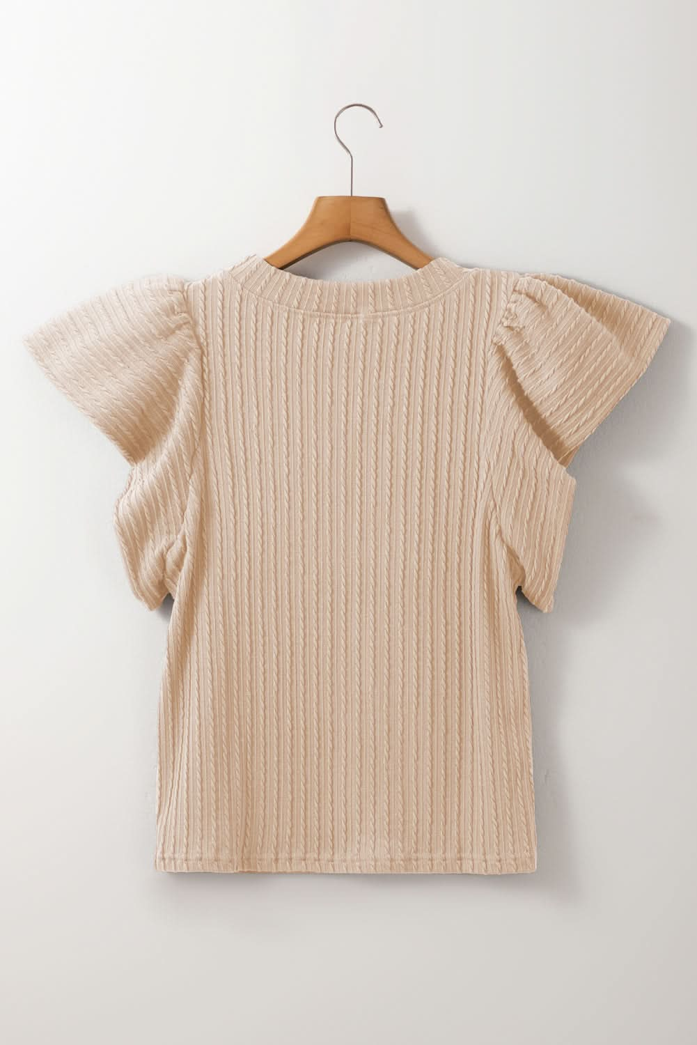 Textured Cap Sleeve Round Neck Top