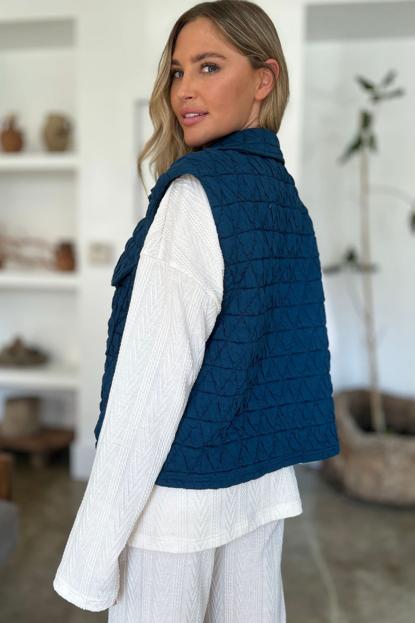 Double take pocketed vest coat