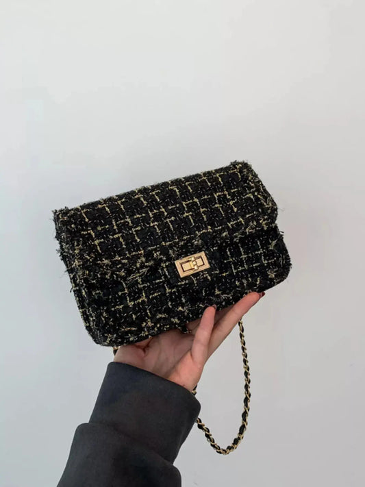 Tweed Flap Crossbody Bag Simply Love