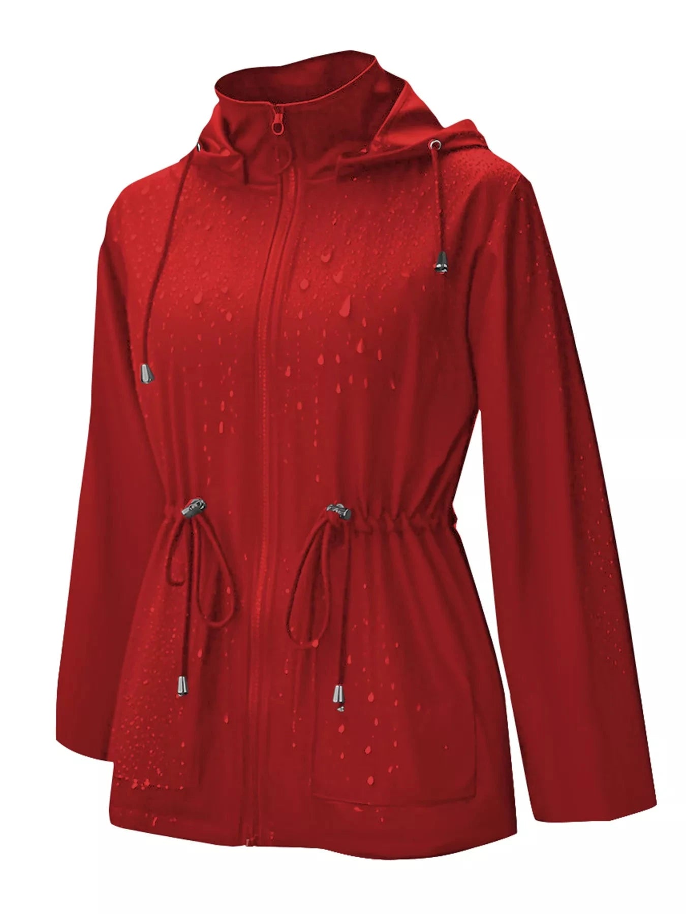 Zip Up Waterproof Hooded Outerwear With Pockets And Drawstring Simply Love