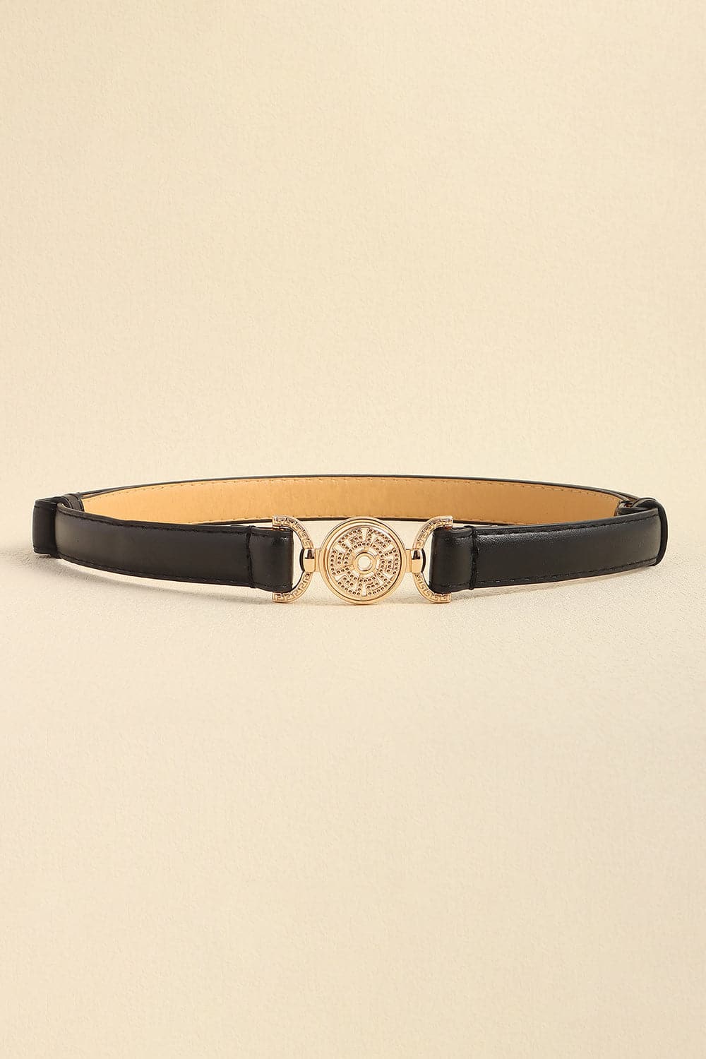 Rhinestone Decor PU Leather Belt.