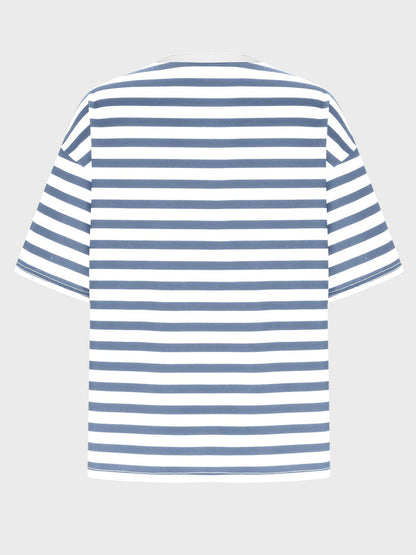 Striped Round Neck Half Sleeve T-Shirt.