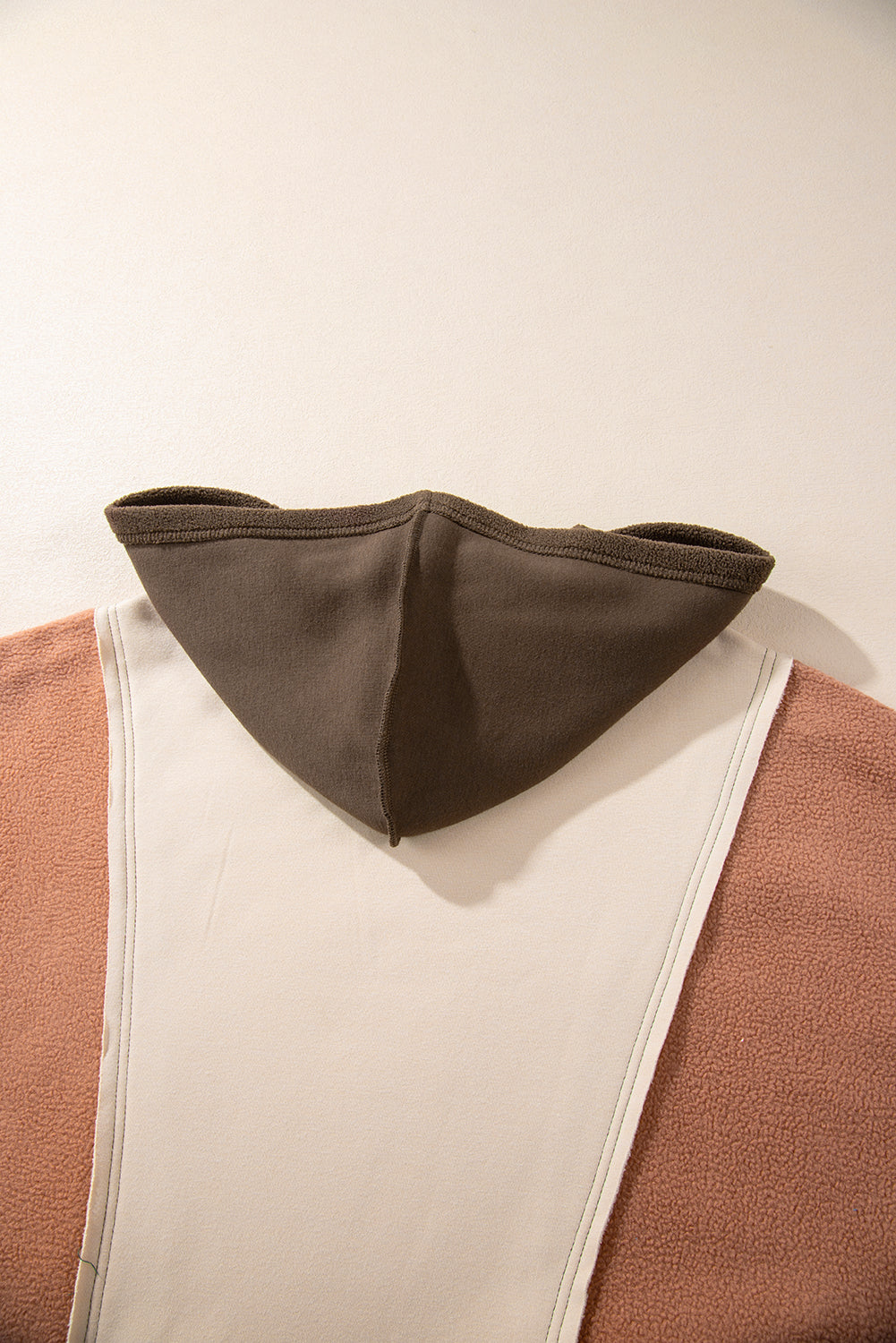 Brown colorblock plus size hoodie