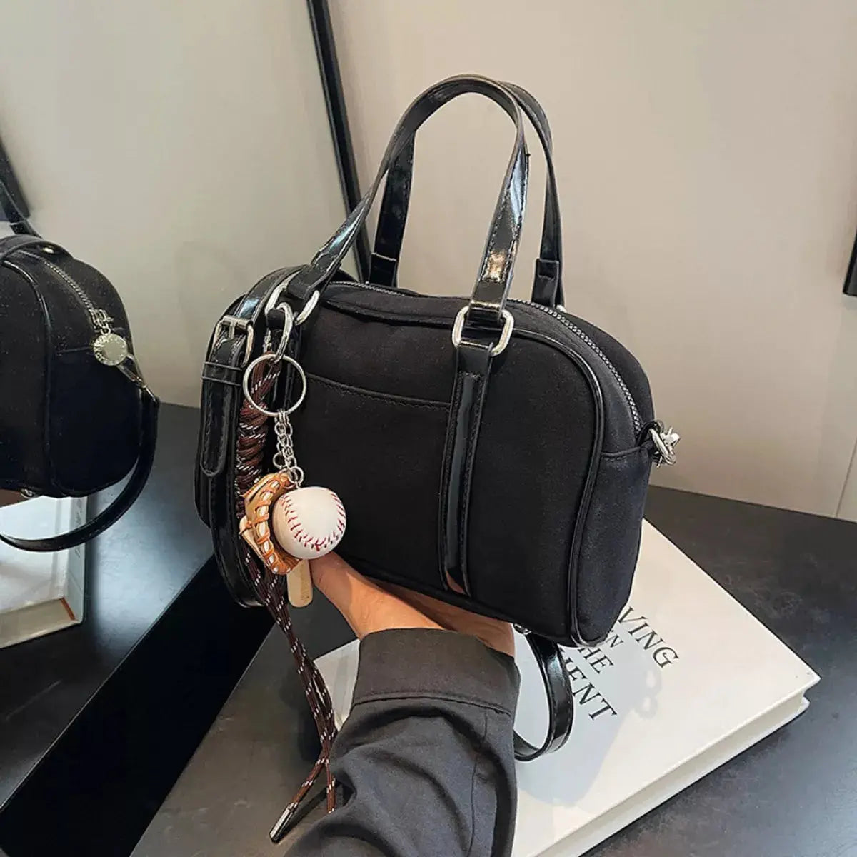 Buckle Crossbody Bag with Charm Simply Love