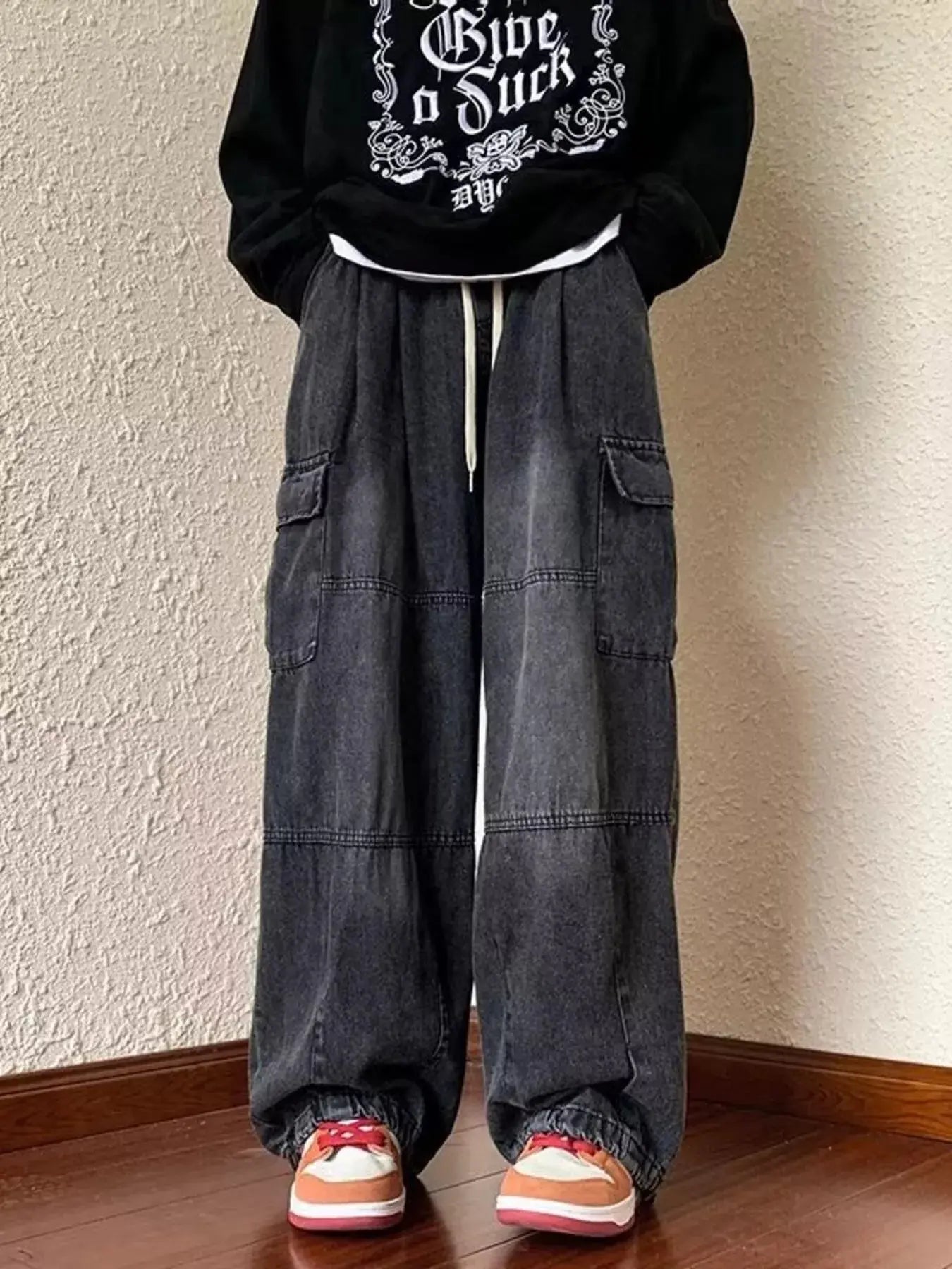 Men's Full Size Loose Fit Cargo Jeans Plus Size Simply Love