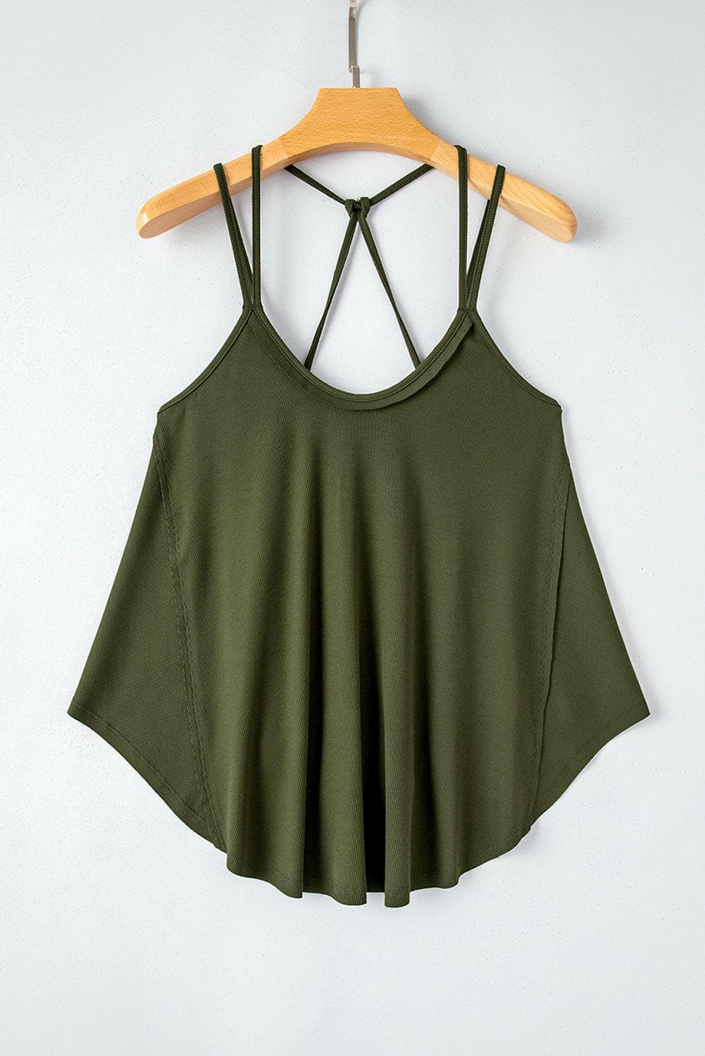 Scoop Neck Double Spaghetti Strap Cami.