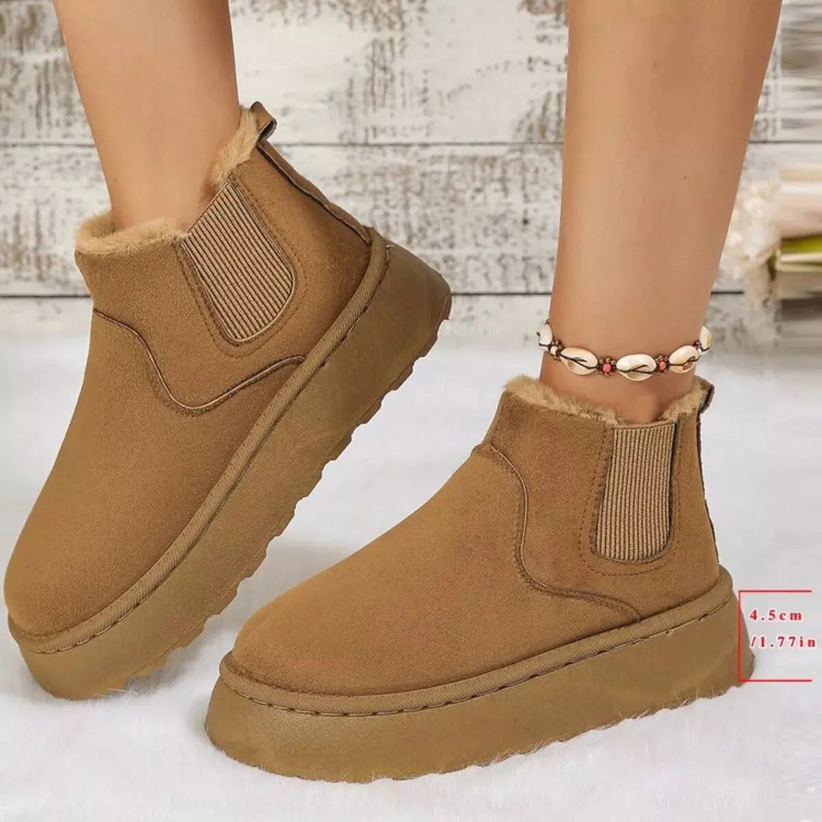 Round Toe Platform Ankle Boots Simply Love