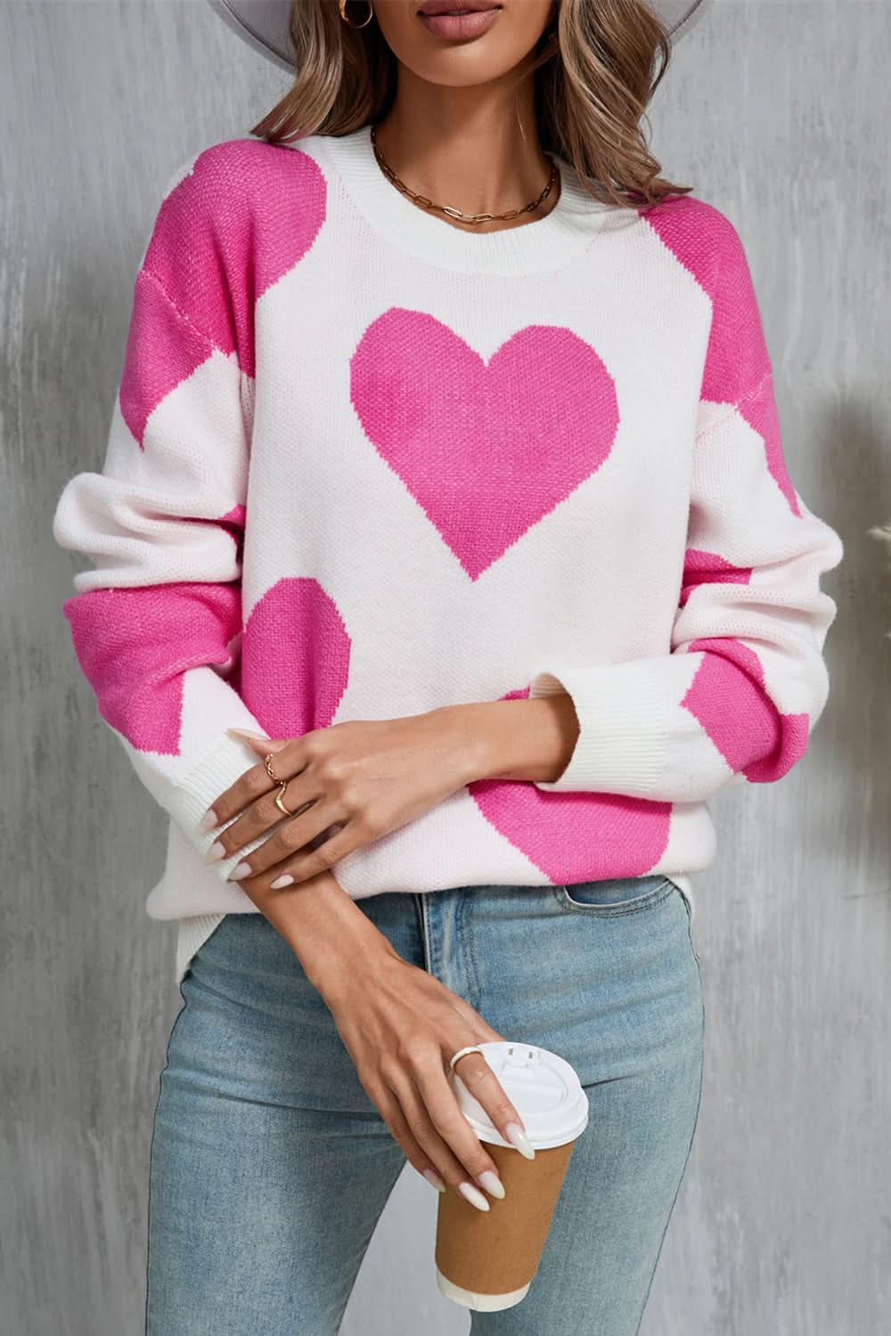 Heartfelt angel wings oversized sweater with dropped shoulders