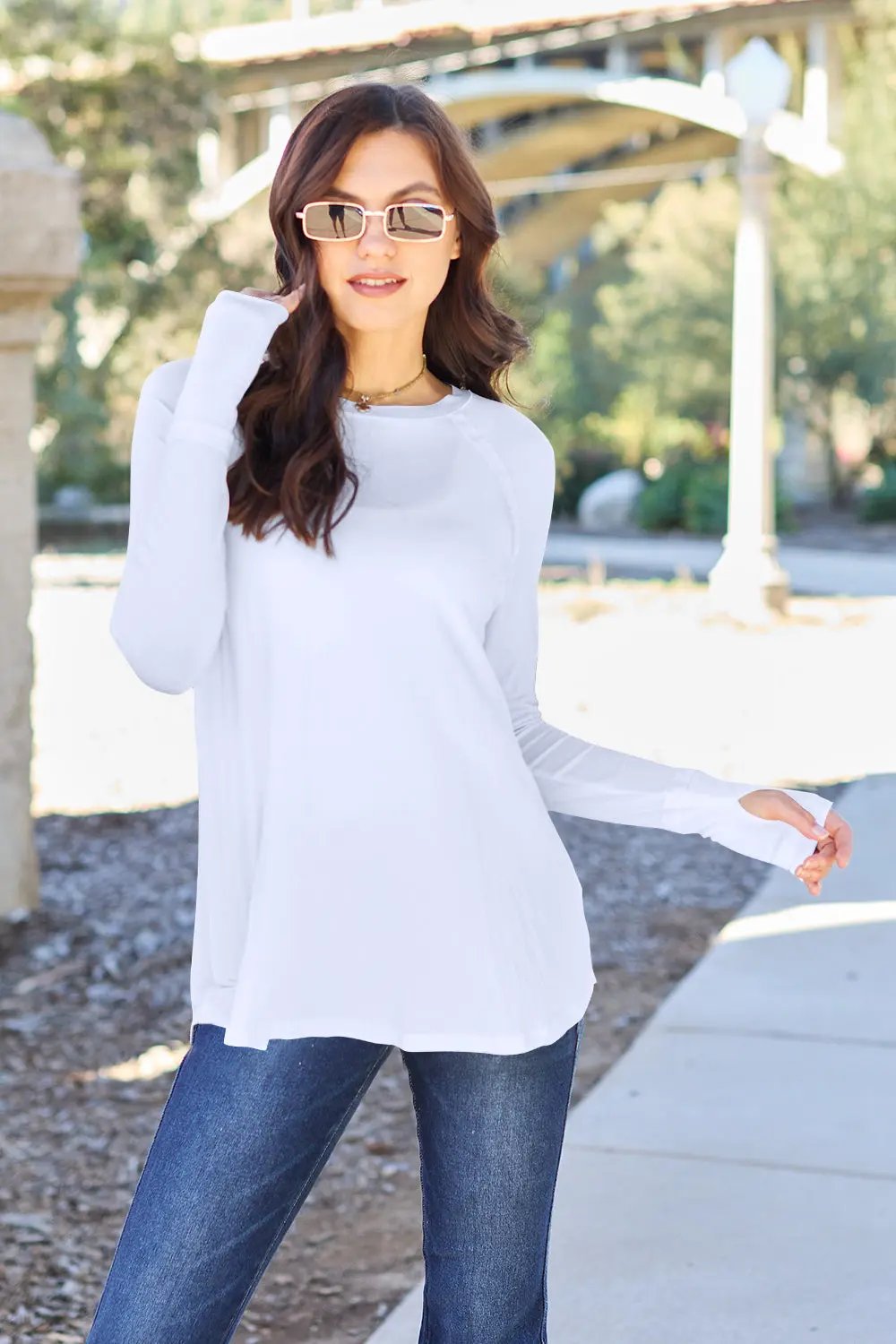 Basic Bae Full Size Round Neck Long Sleeve T-Shirt - Love Salve