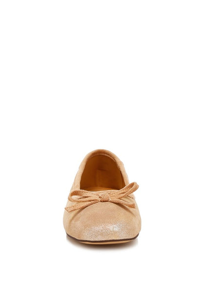 Rubyrose suede ballerinas with bow