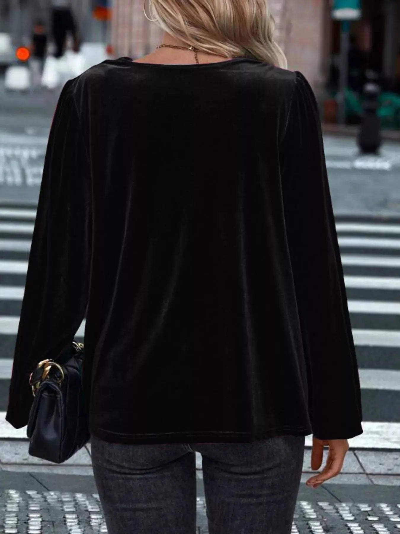 Full Size Velvet Cowl Neck Blouse Plus Size Simply Love