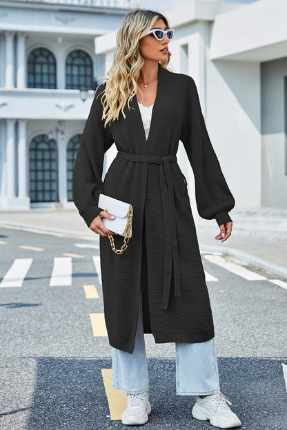 Tie Waist Longline Cardigan.