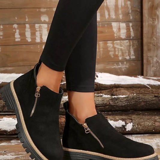 Side Zip Ankle Boots Simply Love