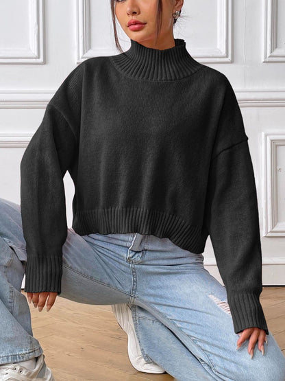 Cozy knit turtleneck top - s-xl