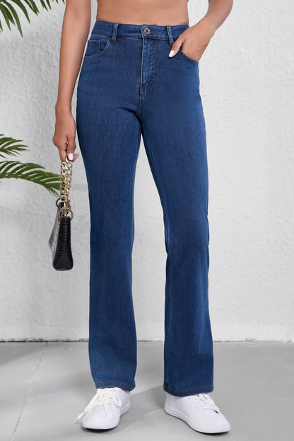 Ashleigh blue mid-rise stretchy bootcut jeans for everyday wear