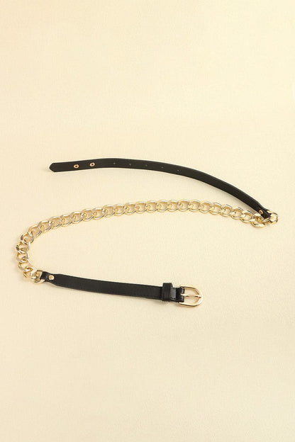 PU Leather Chain Belt.