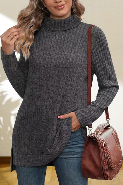 Turtleneck High Low Top.