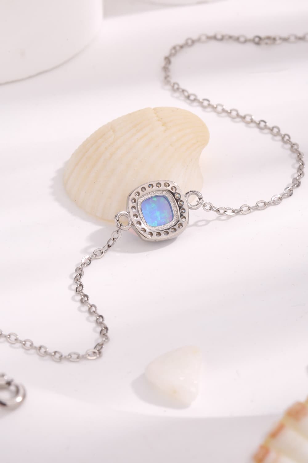 Opal Platinum-Plated Bracelet.