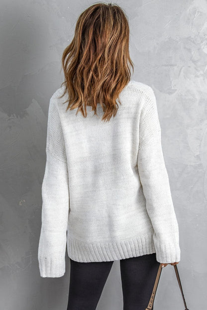 V-Neck Dropped Shoulder Sweater.