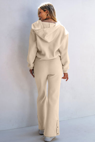 Parchment hoodie & high-waist set