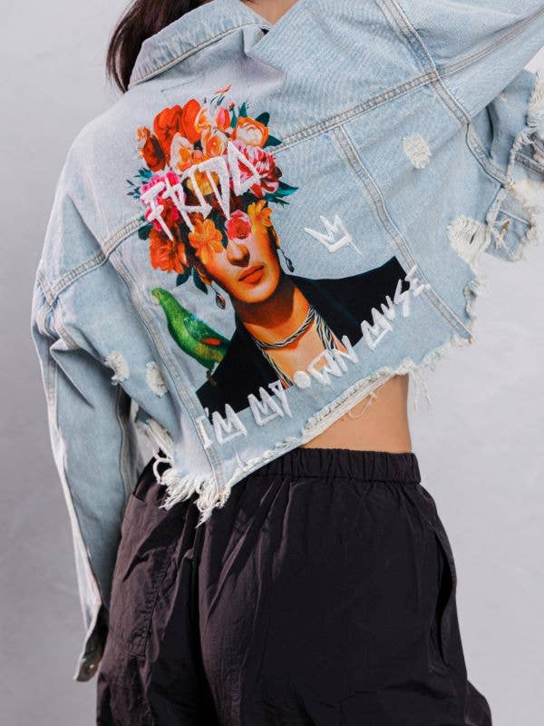 Frida Muse Crop Denim Jacket Coco’s Tee Boutique