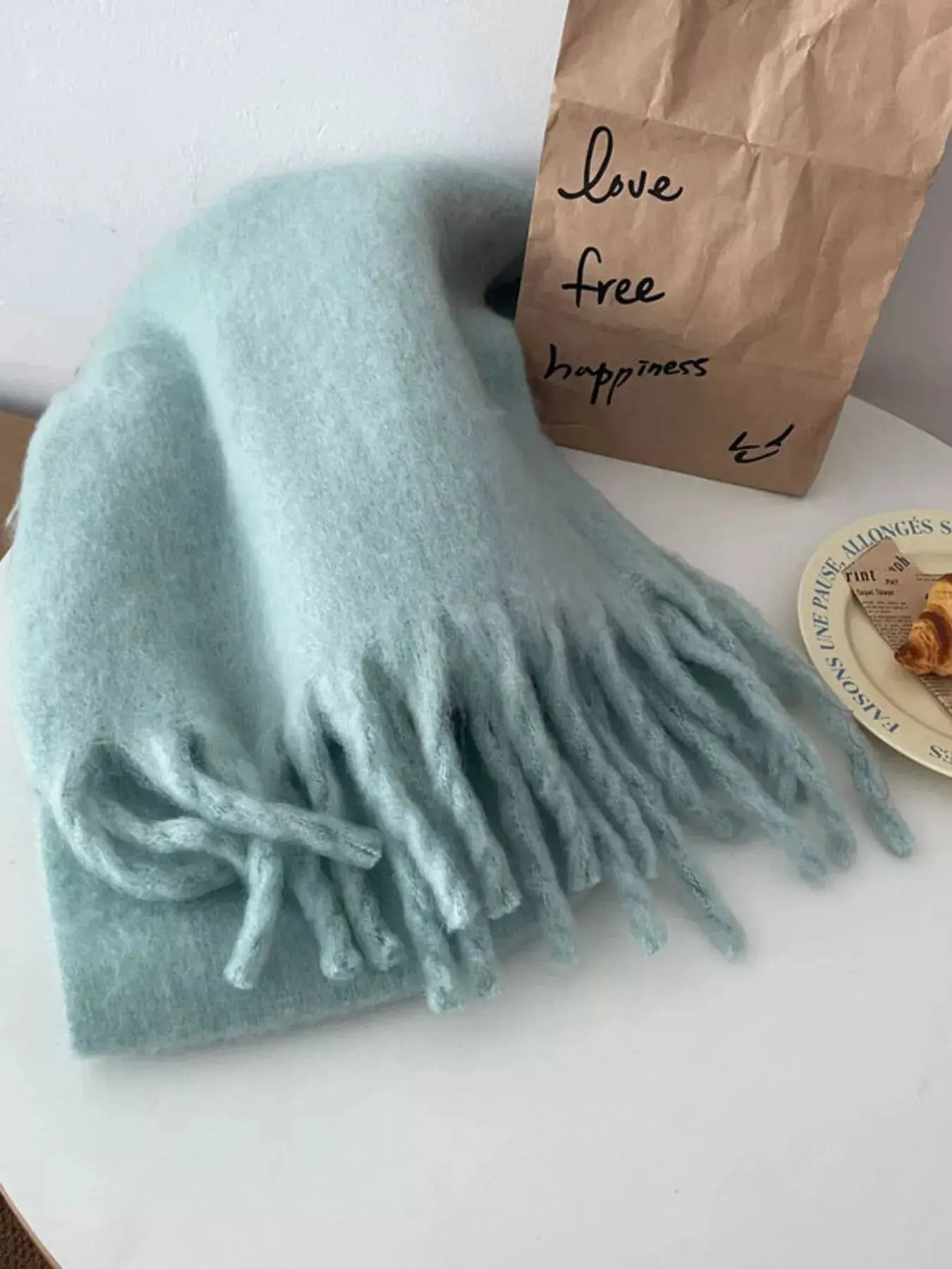 Solid Color Fringe Scarf Simply Love