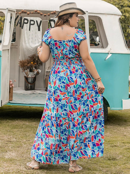 Plus Size Printed Cap Sleeve DressPlus Size Printed Cap Sleeve Dress
 Introducing our Plus Size Printed Cap Sleeve Dress, a wardrobe essential that effortlessly combines style and comfort for the fasLove Salve Size Printed Cap Sleeve Dressjust arrived