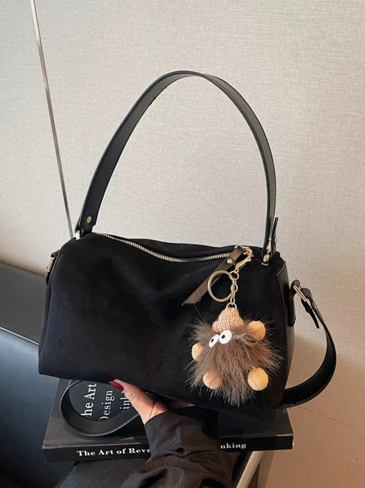 Crossbody Bag with Furry Charm Simply Love