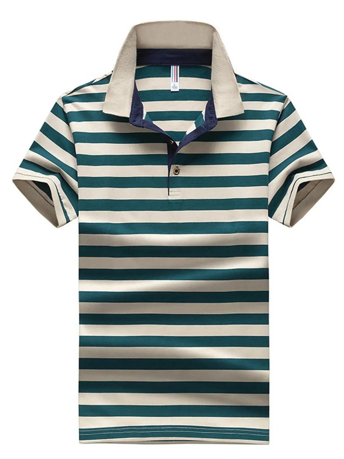 Men's Plus Size Striped Short Sleeve Polo Shirt Simply Love