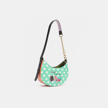 Chic polka dot vegan leather shoulder bag by Nicole Lee USA