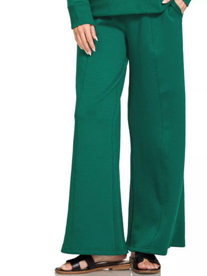 Zenana Scuba Collared Pullover and Pants Set