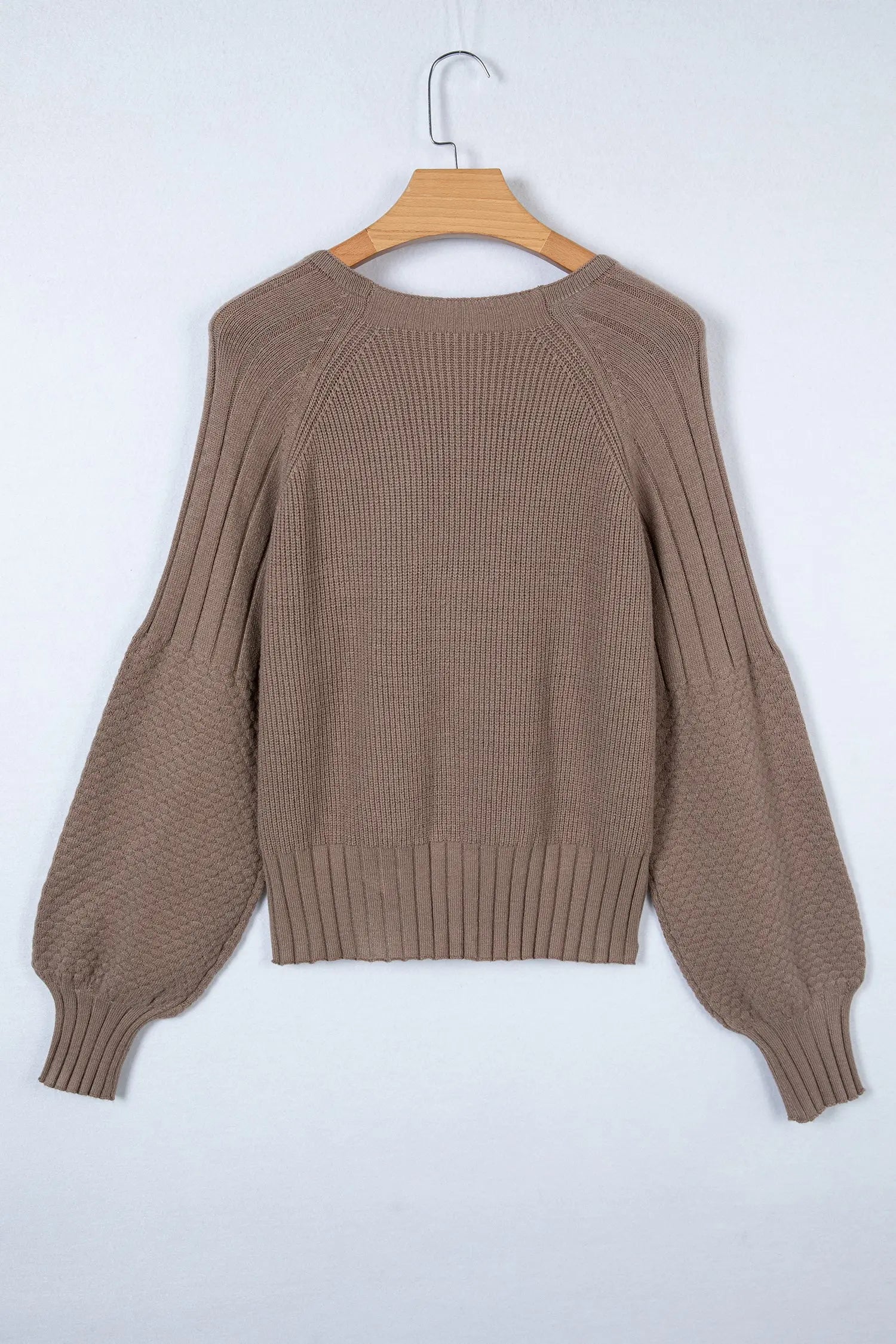 Goat Mixed Texture Knit Button V Neck Cardigan Sweater Dear-Lover Dropshipping